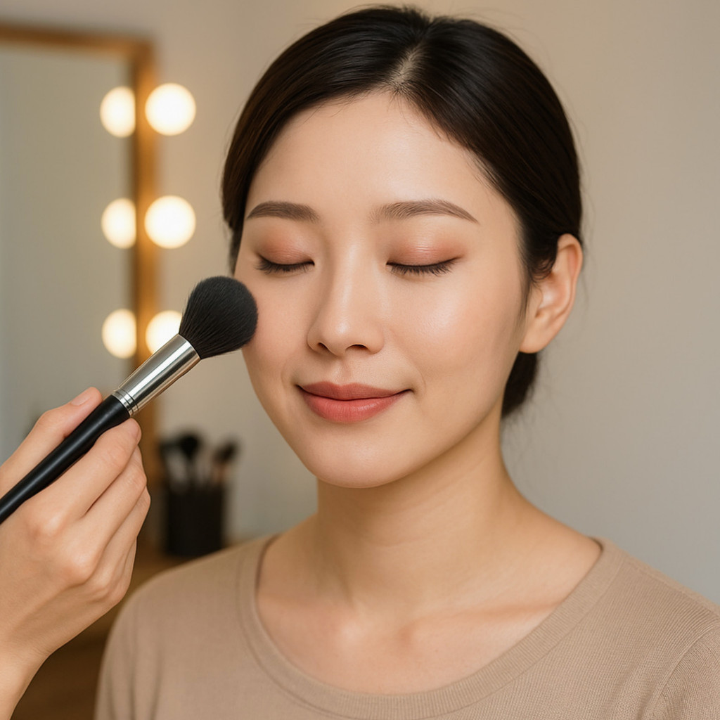 반월당 메이크업 샵에서 맞춤형 스타일로 메이크업을 받고 있는 고객의 모습.