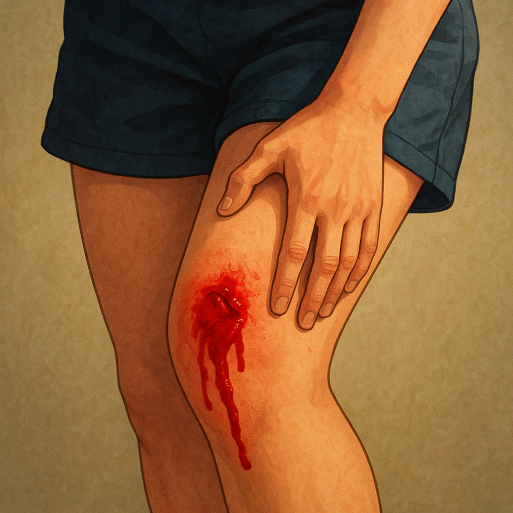 관계 후 선혈 발생 원인과 대처 방법을 설명하는 블로그의 대표 이미지로, 출혈의 원인과 예방을 암시하는 시각적 요소를 담고 있다.